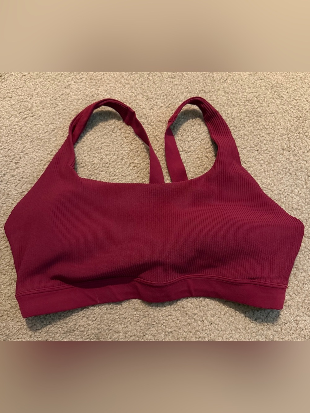 NWOT Athleta Women's Ribbed Sports Bralette - Burgundy